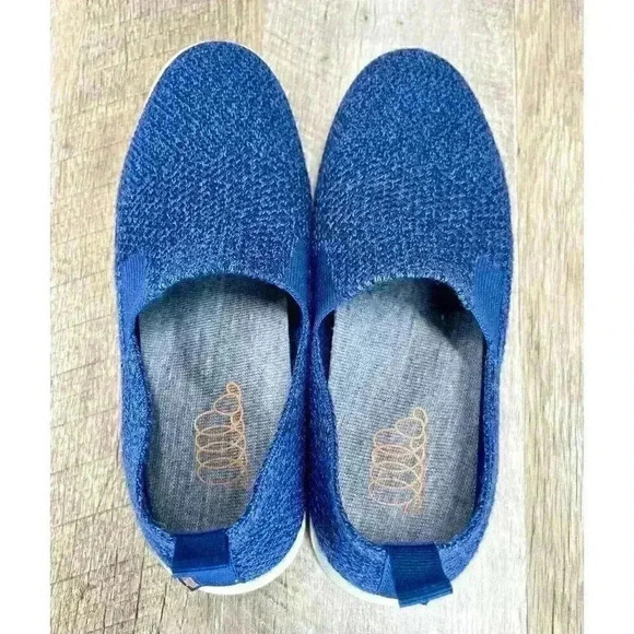 Woolloomooloo Shoes Suffolk US 6 EU 36 Merino Wool NO WEAR Comfort Navy Slip On - Picture 7 of 9